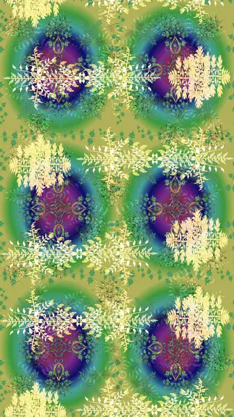 Raster illüstrasyonu. Kar tanesi yeşil, mavi ve nötr renklerde izole edilmiş. Raster illüstrasyonu. Kar Tanesi Simgesi.