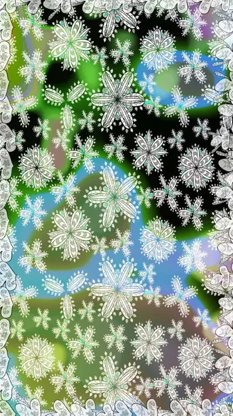 Çiçekli bahar çiçekleri. Motley illüstrasyonu. Küçük çiçekte güzel bir desen. Moda baskıları için zarif bir şablon. Küçük renkli çiçekler..