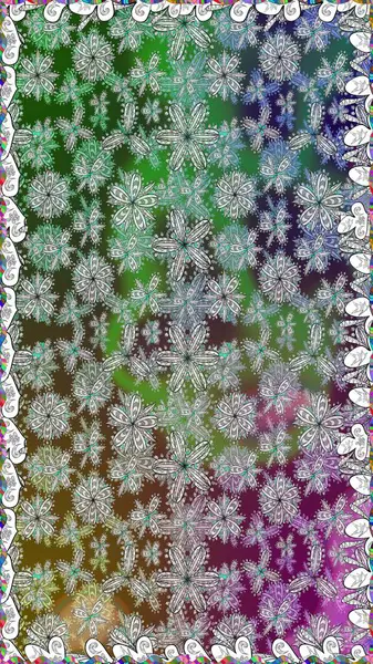 Raster Çiçek İllüstrasyonu güzel tekstil. Gri renkli etnik çiçeklerle kusursuz bir desen..