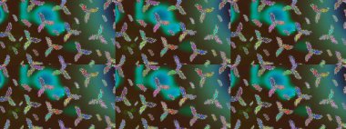 Düz kar karalama ikonları, yılbaşı afişi için kar taneleri silueti, kartlar. Yeşil, kahverengi ve mavi renkler üzerine şirin soyut kar tanesi raster tasarımı. Yeni yıl kar tanesi.