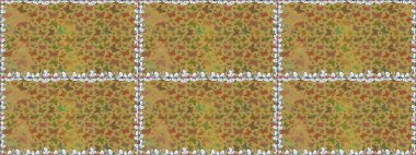 Elin kusursuz deseni suluboya desenli siluet kelebekleri. Raster illüstrasyonu. Sarı, kahverengi ve nötr renklerde illüstrasyon. Klasik tarzda..