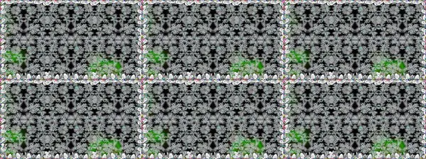 Gri yapraklı yabani çiçekler. Kusursuz bir arka plan modeli. Raster illüstrasyonu. Suluboya, elle çizilmiş.