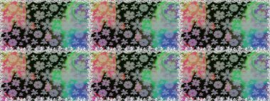 Gri ve nötr renklerde güzel bir tekstil. Çiçeklerle suluboya desenli çiçek deseni. Raster illüstrasyonu.