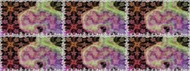 Raster Floral Illustration, Asyalı tekstil. Tarafsız ve kahverengi renklerde etnik çiçeklerle kusursuz bir desen..