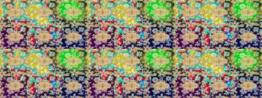 Barok tarzında altın çiçekli süs. Antika altın tekrarlanabilir duvar kağıdı. Damask çizimi tekrarlanıyor. Tarafsız renklerde altın element.