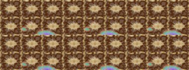 Klasik raster şablonu. Kahverengi ve altın desenli. Tekrarlayan ögelerle soyut arkaplan çiz.