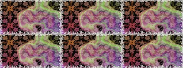 Raster Floral Illustration, Asyalı tekstil. Tarafsız ve kahverengi renklerde etnik çiçeklerle kusursuz bir desen..