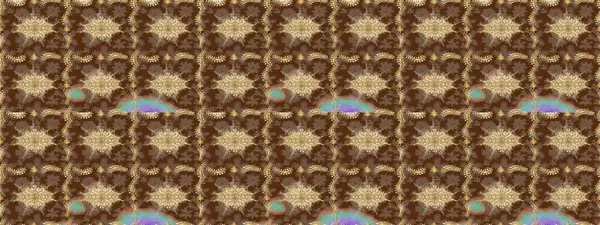Klasik raster şablonu. Kahverengi ve altın desenli. Tekrarlayan ögelerle soyut arkaplan çiz.