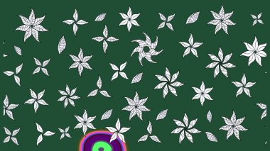 Yeşil renkte güzel bir tekstil. Raster illüstrasyonu. Suluboya çiçekli çiçek deseni.