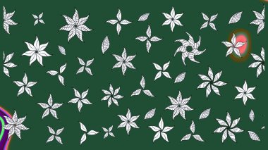 Yeşil renkte güzel bir tekstil. Raster illüstrasyonu. Suluboya çiçekli çiçek deseni.