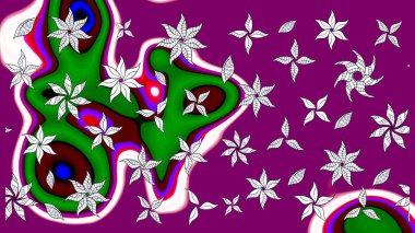 Raster illüstrasyonu. Mor renkli çiçekler. Küçük çiçekte sevimli çiçek deseni var..