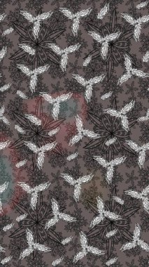 Zarif, parlak ve gri çiçek desenli tasarım. Raster. Sabıka baskıları, bebek kıyafetleri, duvar kâğıtları, paket kutuları vb..