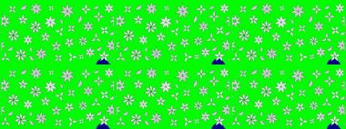 Şirin çiçekli eskiz deseni ve yeşil renkli yapraklar, suluboya çiçek deseni, duvar kağıdı, kart veya kumaş için fayanslı. Raster illüstrasyonu.