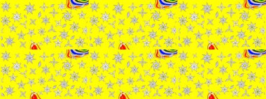 Güzel kumaş deseni. Renkli Yaz Temalı eskiz kalıbı. Güzel eskiz şekli. Yazdır. Raster çiçekli arka plan. Düz Çiçek Elementleri Tasarımı.