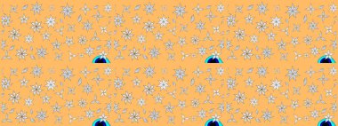 Çiçekli karalama şeklinde Raster çiçek deseni. Bej renkli çiçekler. Yumuşak, bahar çiçekli arka plan.