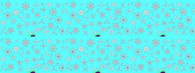 Mavi arka planda. Tekstil, kumaş, ambalaj, hatıra defteri için hoş bir çiçek arkaplanı. Elle çizilmiş çiçek desenli Raster çizimi. Çocuksu tasarım.