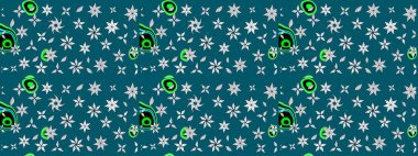 Renkli Bahar Teması eskiz kalıbı. Süslü kumaş deseni. Düz Çiçek Elementleri Tasarımı. Raster illüstrasyonunda çiçek deseni çizimi.