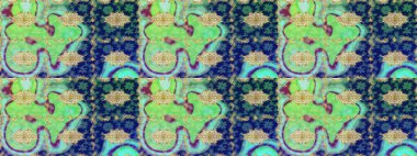 Paisley 'ler zarif çiçek desenli eskiz arka plan duvar kâğıdı çizimi klasik tarz, modern 3D çizgili altın ve mavi desenli çiçek yaprakları ve süslemeleri..