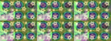 Kış kar tanesi, raster arka plan. Yüzey için tekrarlanan doku, ambalaj kağıdı, yeşil, nötr ve mavi renkler. Raster illüstrasyonu. Renkli arka planda izole edilmiş güzel kar taneleri.