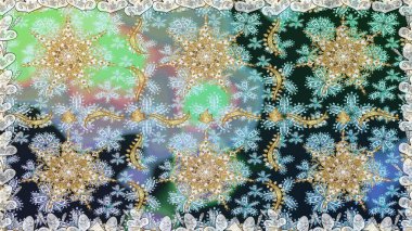 Raster oryantal süs. Barok tarzında kusursuz bir doğulu süsü. Geleneksel klasik altın desen. Altın elementlerle nötr renklerde altın desen.