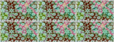 Raster illüstrasyonu. Çiçeksiz desenli arka plan, darbeler, sıçramalar, yaz çiçekleri. Tarafsız renklerde çiçekler.