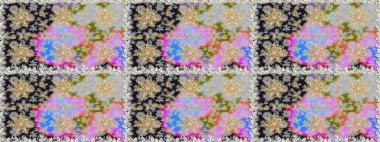 Kusursuz oryantal klasik altın desen. Gri renklerde altın tekrarlayan elementler içeren Raster soyut arkaplanı.