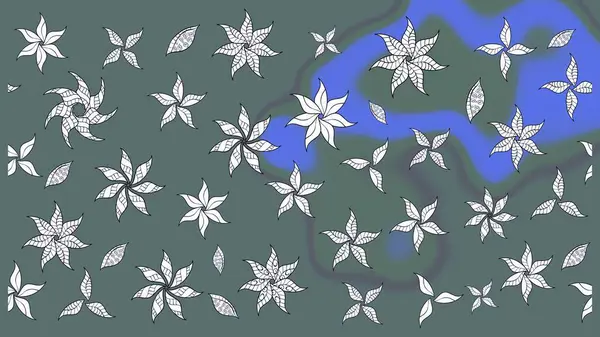 Hediye ambalaj kağıdı, tebrik kartları, posterler ve pankart tasarımı. Raster düz çiçek çizim deseni. Tarafsız renklerde çiçekler.