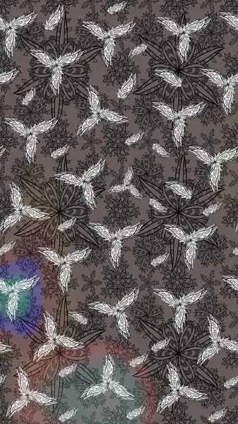 Güzel çiçek deseni. Renkli Bahar Teması eskiz kalıbı. Gri renkli çiçekler. Düz Çiçek Elementleri Tasarımı.