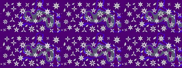 Bahar çiçekleri dallı desen, mor renkler ve çiçek silueti. Raster deseni.