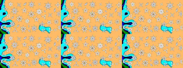 Çiçek desenli eskiz. Renkli Bahar Teması eskiz kalıbı. Bej renkli çiçekler. Düz Çiçek Elementleri Tasarım Raster illüstrasyonu.