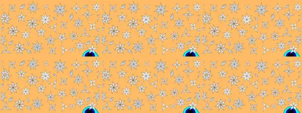 Çiçekli karalama şeklinde Raster çiçek deseni. Bej renkli çiçekler. Yumuşak, bahar çiçekli arka plan.