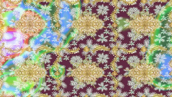 Çiçek süsü kumaş deseni, cam, çiçek desenli altın elementli, nötr renklerde metal. Klasik Raster altın eskiz modeli..