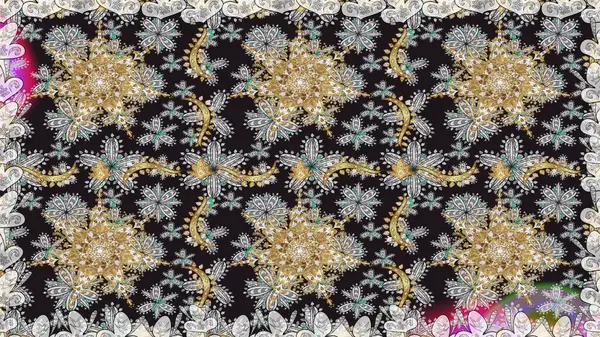 Barok tarzında kusursuz bir doğulu süsü. Gri renklerdeki altın elementler. Geleneksel klasik raster altın pürüzsüz desen.