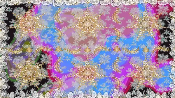 Paisleys zarif çiçek desenli arkaplan duvar kâğıdı çizimi klasik stil, modern 3D çizgili sanat eseri altın ve nötr desenli çiçek yaprakları ve süslemeleri..