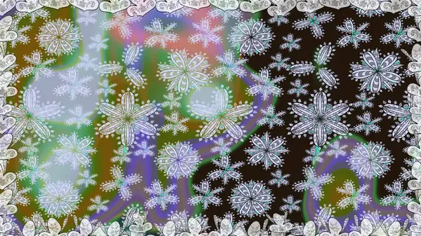 Kusursuz çiçek deseni. Tarafsız renklerde Asya tekstil tarzında. Raster illüstrasyonu.