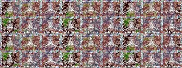 Parlak renkli fantezi çiçekleri, yapraklar, kahverengi renkli tomurcuklar, kahverengi. Çiçeksiz desenli, suluboya elle çizilmiş elementler..