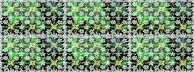 Raster illüstrasyonunda kusursuz çiçek deseni. Yeşil renkte çiçekler.