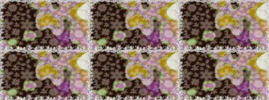 Şirin çiçek elementleri. Düz Çiçek Elementleri Tasarımı. Kusursuz desenli, modaya uygun kumaş deseni. Renkli Bahar Temalı Kusursuz Arkaplan. Raster illüstrasyonu.