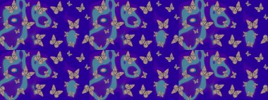 Elle çizilmiş sevimli kız çizimi. Sonsuz. Çizim, karalama, karalama. Tekrarlanan kelebekler. Raster illüstrasyonu.