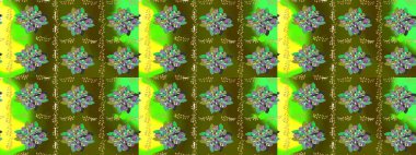 Parlak çiçekli renkler üzerine soyut çizim deseni. Çiçeksel elementlerle süslenmiş zarif raster dokusu. Küçük çiçekte şirin bir çiçek deseni var..