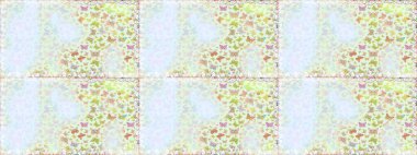 El çizimi kelebekli moda raster yaz deseni. Kusursuz desen. Raster illüstrasyonu. Kağıt, kumaş, ambalaj kağıdı ve duvar kağıdı tasarımı için sevimli bir arkaplan.