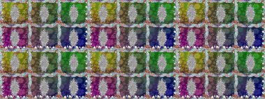 Renkli Yaz Temalı Kusursuz Arkaplan. Düz Çiçek Elementleri Tasarımı. Modaya uygun kumaş deseni. Sevimli çiçek raster deseni.