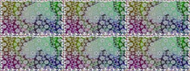 Düz Çiçek Elementleri Tasarımı. Renkli Yaz Temalı Kusursuz Arkaplan. Raster Illustrasyon 'da moda olmayan çiçek deseni. Güzel kumaş deseni.