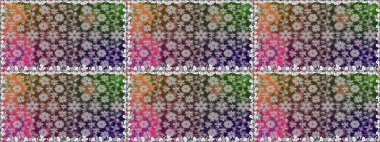 Raster illüstrasyonunda kusursuz çiçek deseni. Düz Çiçek Elementleri Tasarımı. Güzel kumaş deseni. Renkli Bahar Teması Kusursuz Arkaplan.