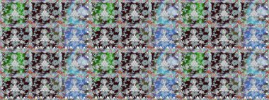 Çiçek ve yapraklı çiçek deseni. Küçük çiçekli şirin bir desen. Raster illüstrasyonu.