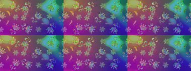 Raster illüstrasyonu. Küçük çiçekli şirin bir desen. Çiçek ve yapraklı çiçek deseni.