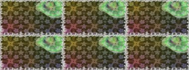 Elle boyanmış suluboya, dikişsiz çiçekler ve bitkiler. Gri renkli çiçekler.