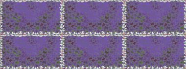 Geleneksel Raster dekoru elbise tasarımı için menekşe arka planda. Sevimli moda kelebekler.