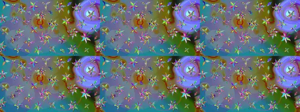 Kumaş desenli papatya çiçeği detayı. Mavi renkte çiçekler.