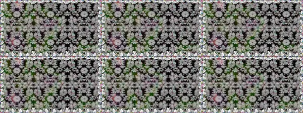 Raster Çiçek İllüstrasyonu güzel tekstil. Gri renkli etnik çiçeklerle kusursuz bir desen..